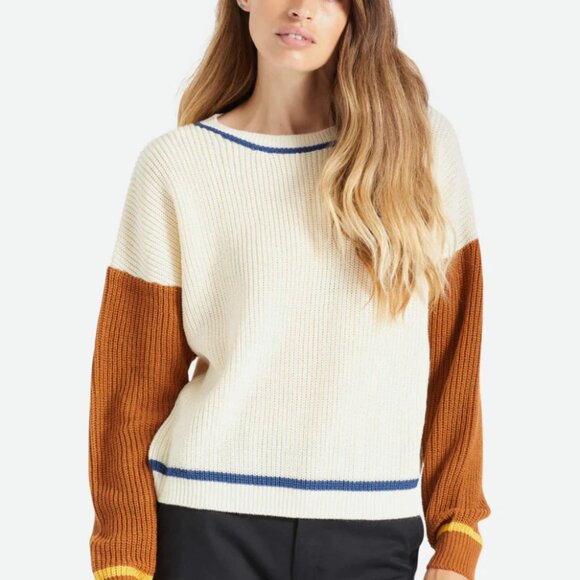 Brixton Cream and Brown Sweater Size Extra Small XS - Picture 1 of 8